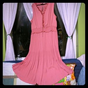 Lane Bryant ruffle and pleated dress.